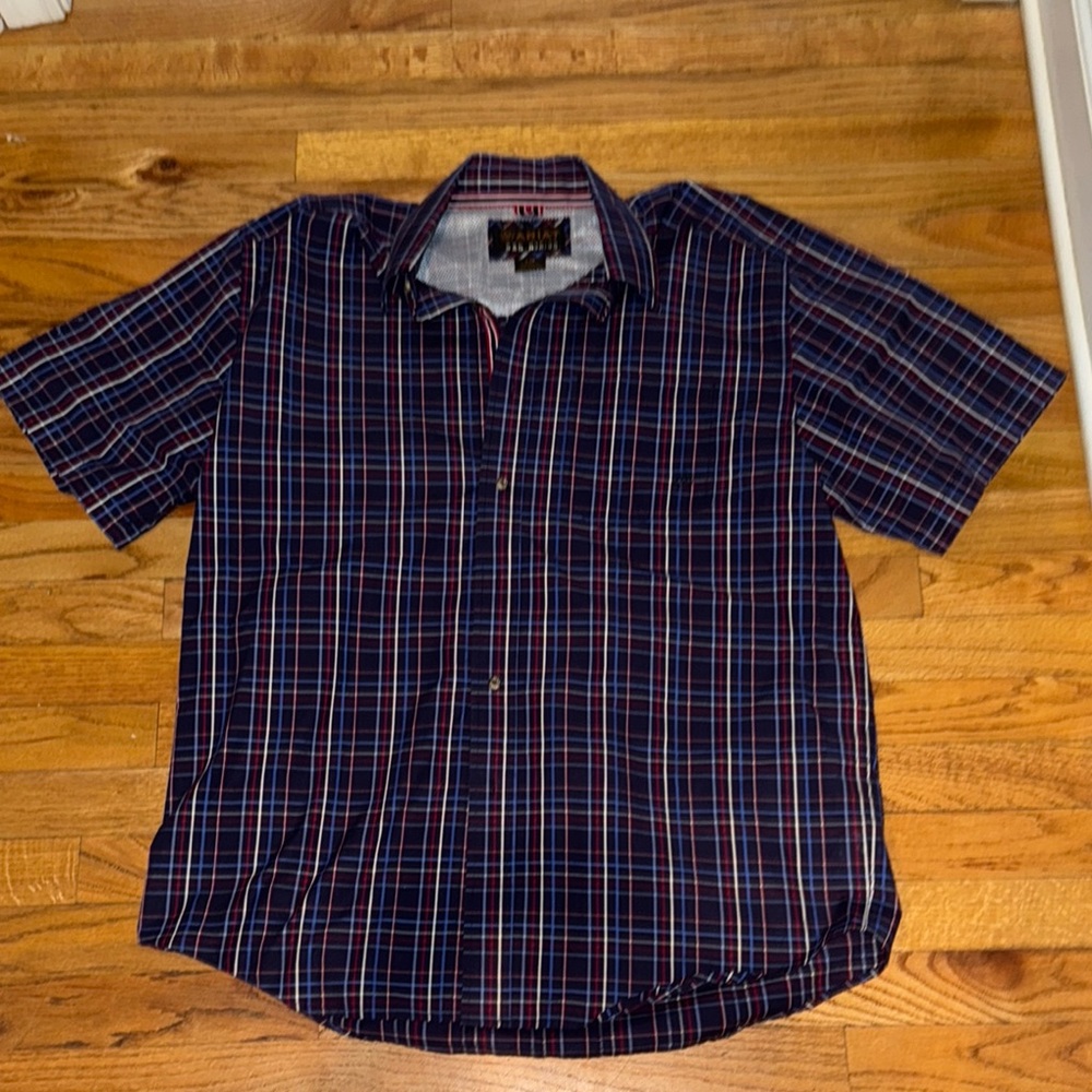Men's Ariat‎ "Pro Series" Blue and red Plaid Shirt size Large